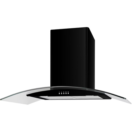 Cata 90cm Curved Glass Chimney Hood - UBSCG90BK