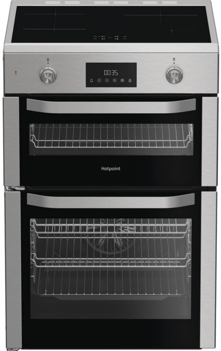 Hotpoint 60cm Double Oven Electric Cooker - HDE6IDC2X