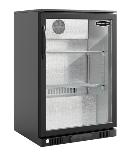 Sterling Pro 60cm Freestanding Low Height Single Door Bottle Cooler - SP1HC-LOW-BK