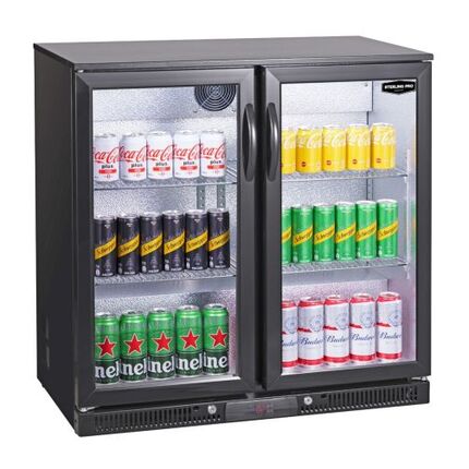 Sterling Pro 90cm Double Door Outdoor Bottle Cooler - SP2LO-OUT-BK