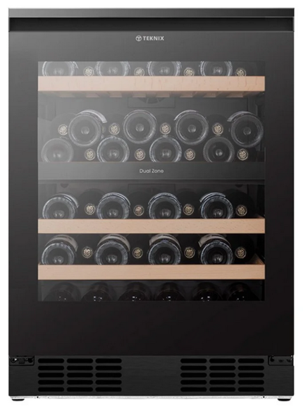 Teknix 46 Bottle Dual Zone Wine Cooler - BITH2WCD60B
