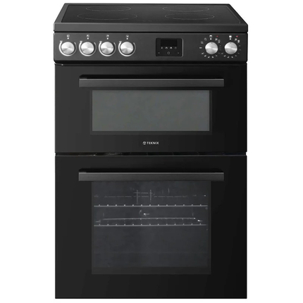 Teknix 60cm Double Oven Electric Cooker - TKED64B/2