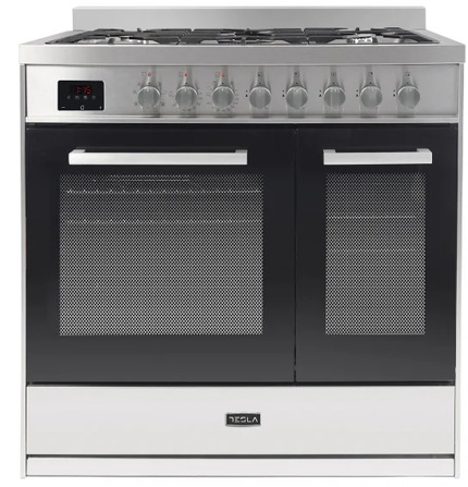 Tesla 90cm Dual Fuel Cooker - T90DDFRCSS