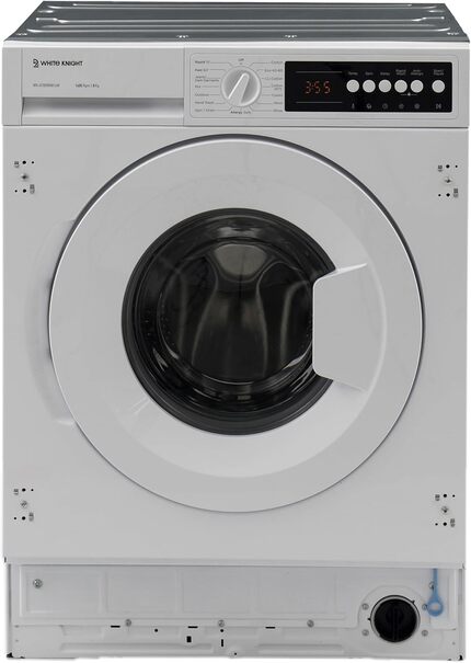 White Knight 8kg, 1400 Spin Integrated Washing Machine - ATBIWM814W