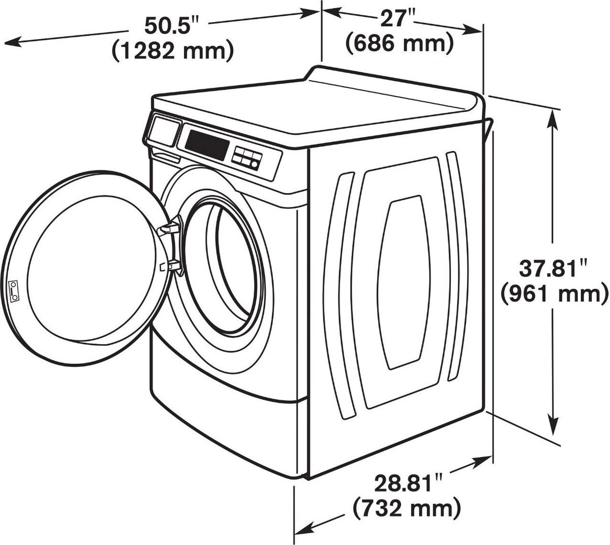 Maytag 10.5kg 1000rpm Commercial Front Loading Washing Machine - MHN33PRTGW 2