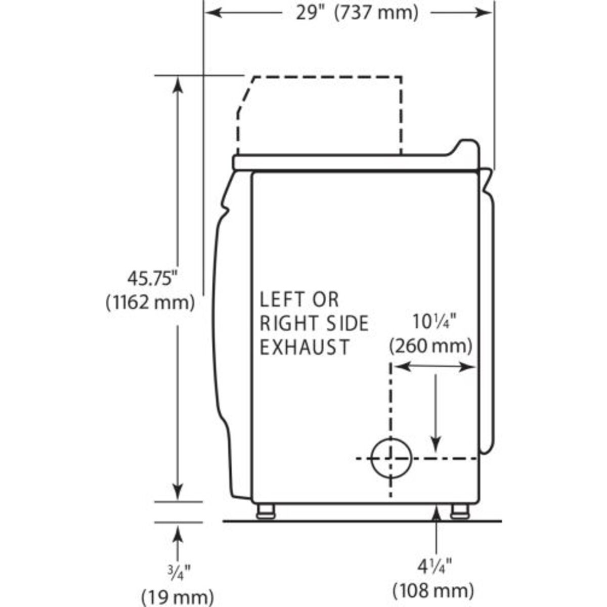 Maytag 10.5kg Commercial Front Loading Vented Dryer - MDE28PRTGW 4